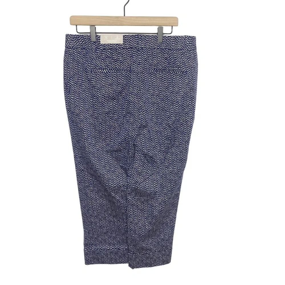 Chicos Secret Stretch Raindrop-Print Straight-Leg Cuffed Crops size 12 NWT - Picture 8 of 9